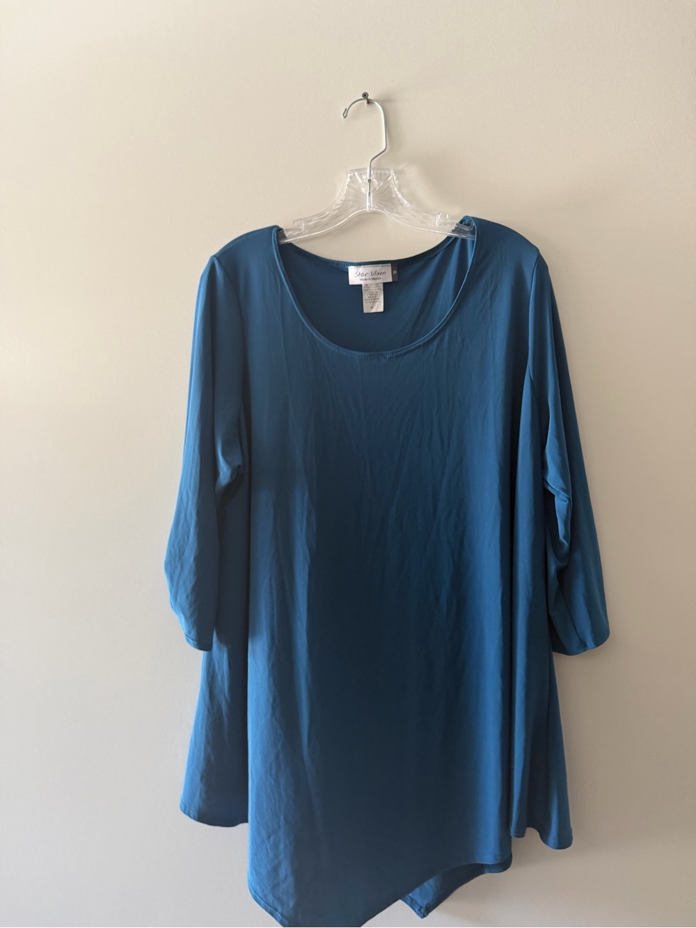 Star Vixen Blue Scoop Neck Tunic Top